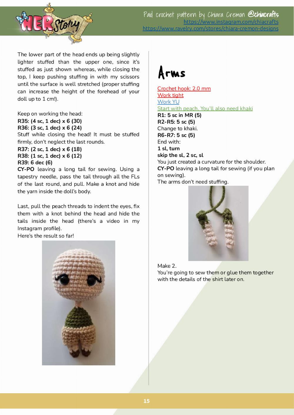 Jane Goodall doll crochet pattern