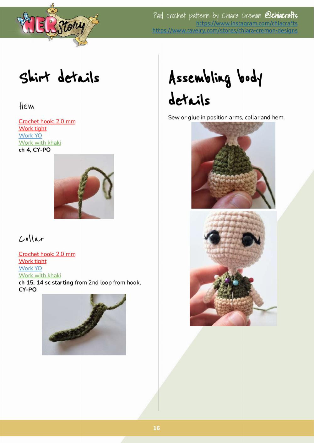 Jane Goodall doll crochet pattern