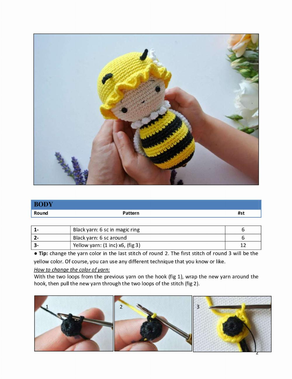 Lady Bee crochet pattern