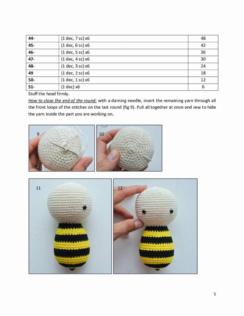 Lady Bee crochet pattern