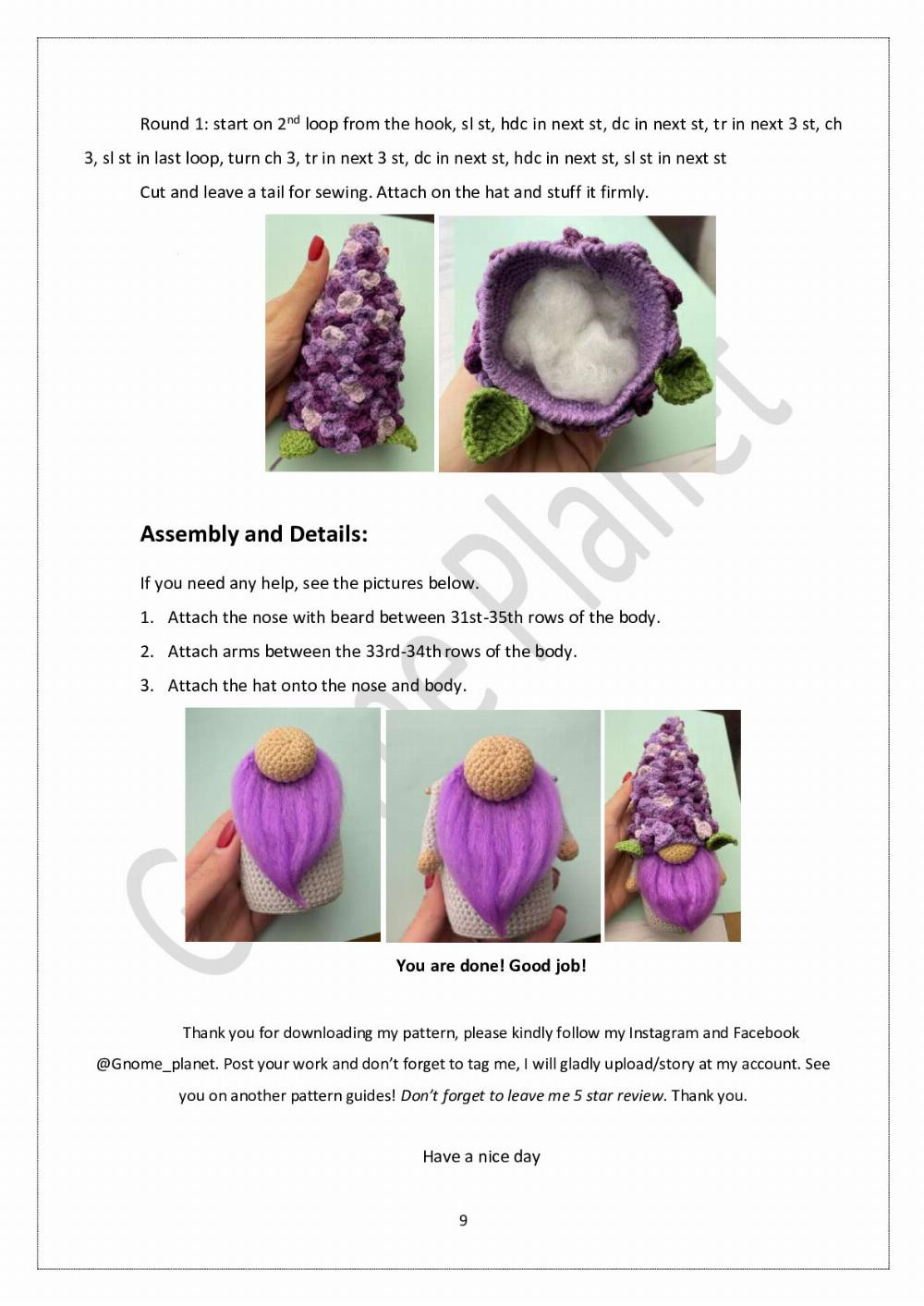 lilac gnome crochet pattern