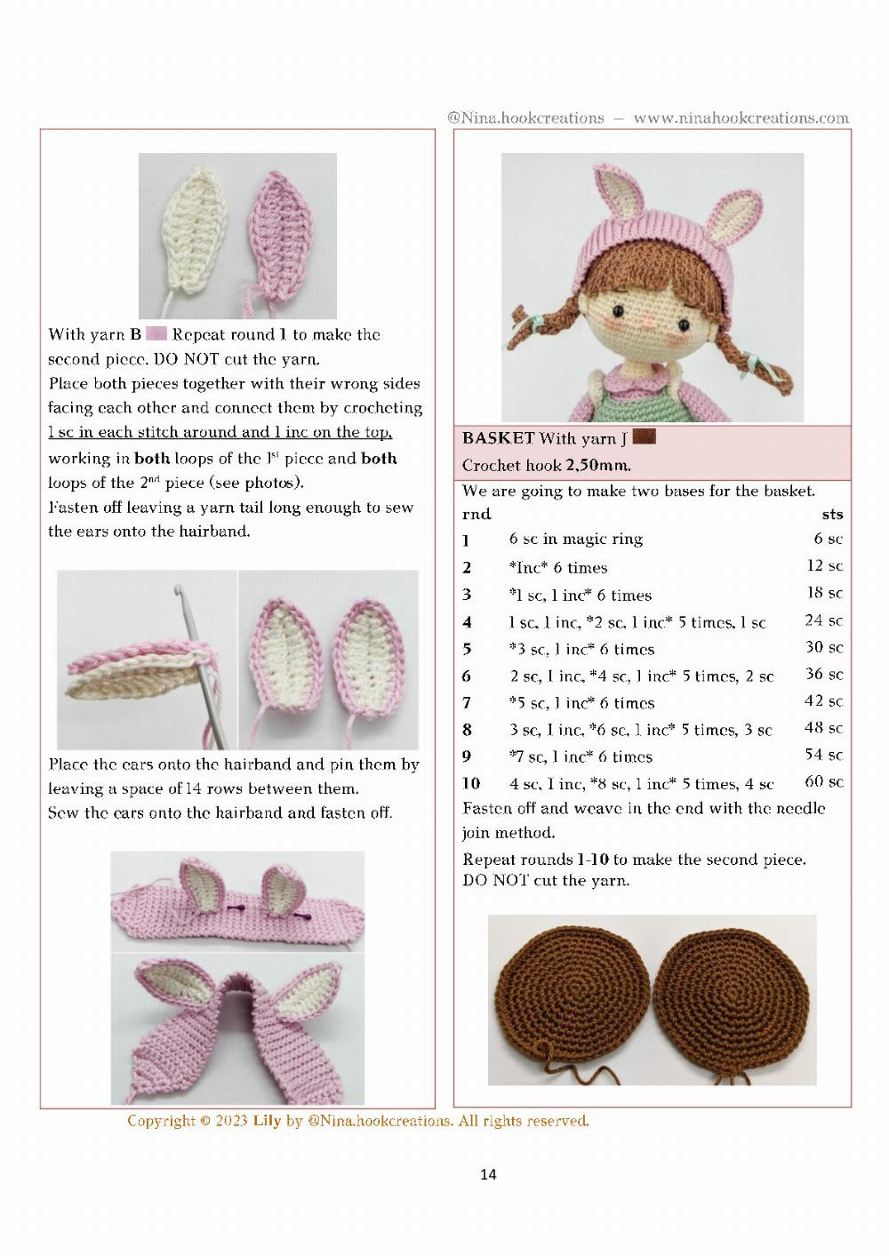 lily doll with basket crochet pattern