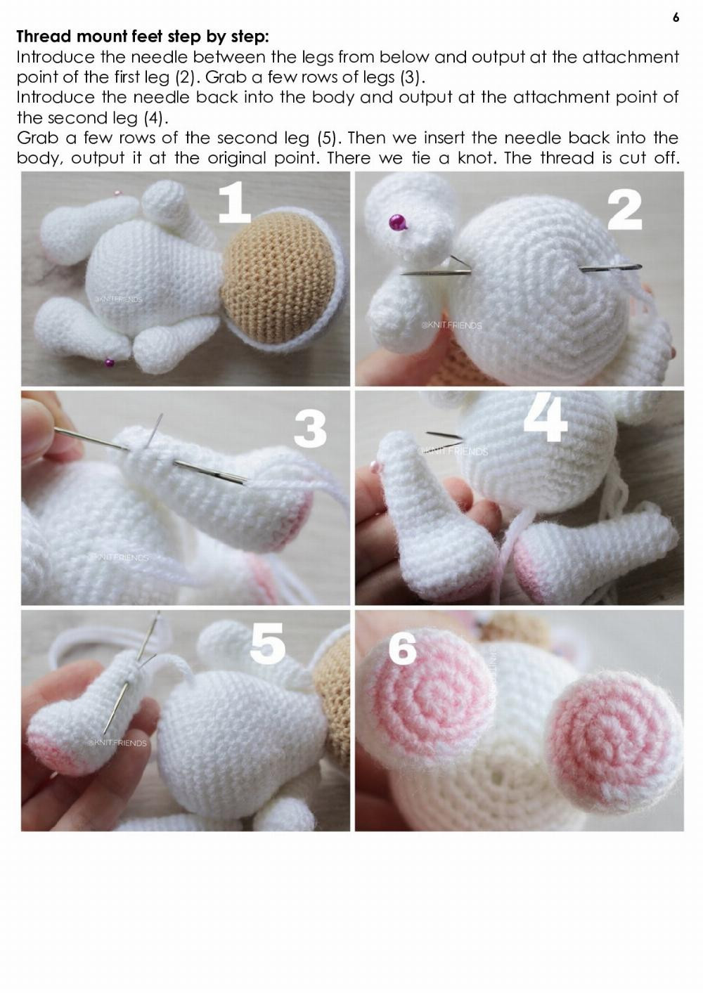 Little lamb with a flower crochet pattern