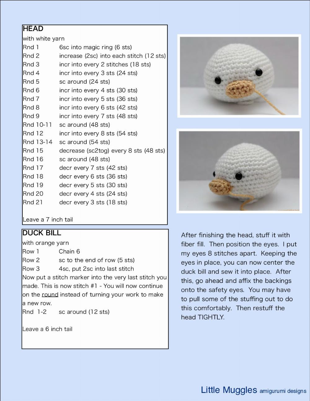 Little Muggles Lil Quack amigurumi pattern