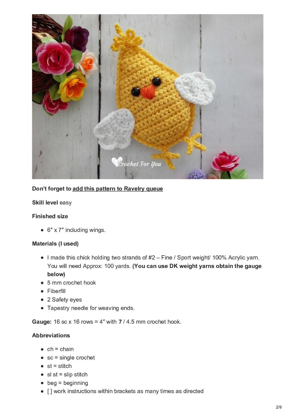 Little Spring Chick Amigurumi Free Crochet Pattern