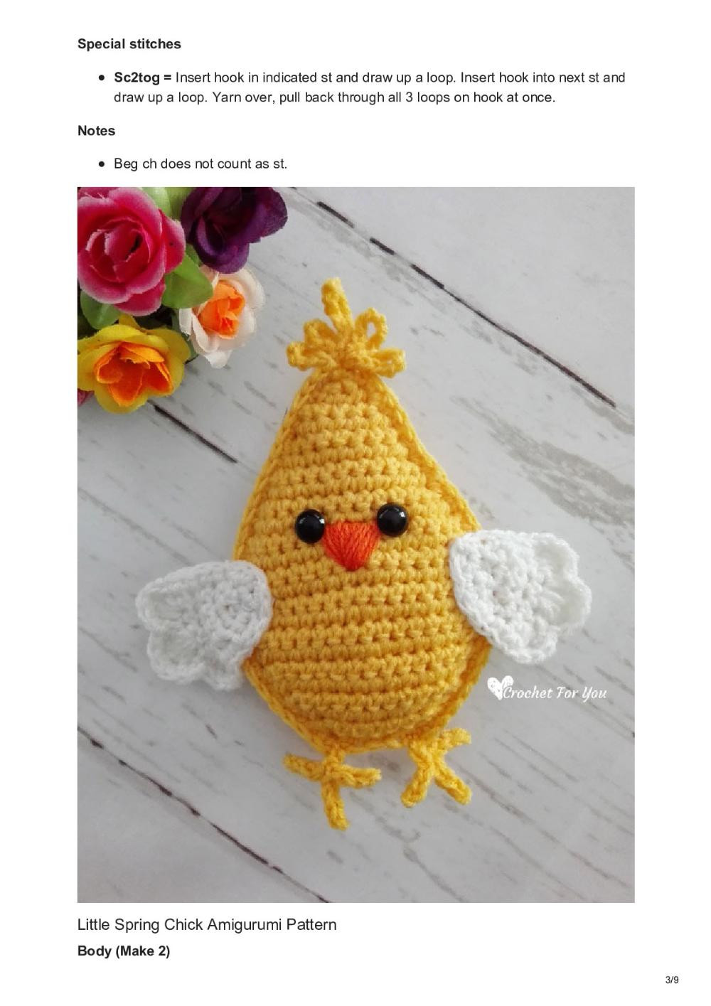 Little Spring Chick Amigurumi Free Crochet Pattern