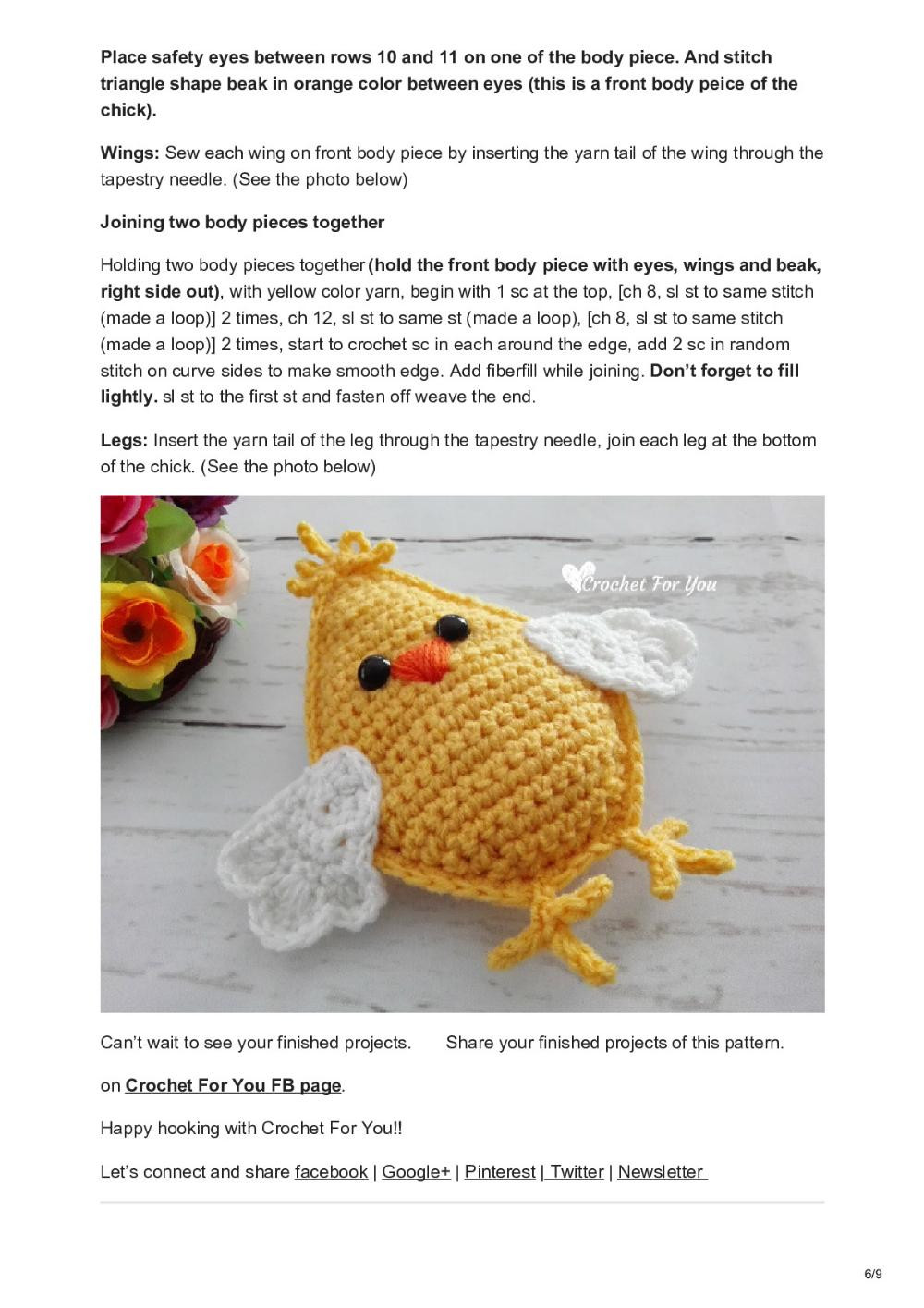 Little Spring Chick Amigurumi Free Crochet Pattern