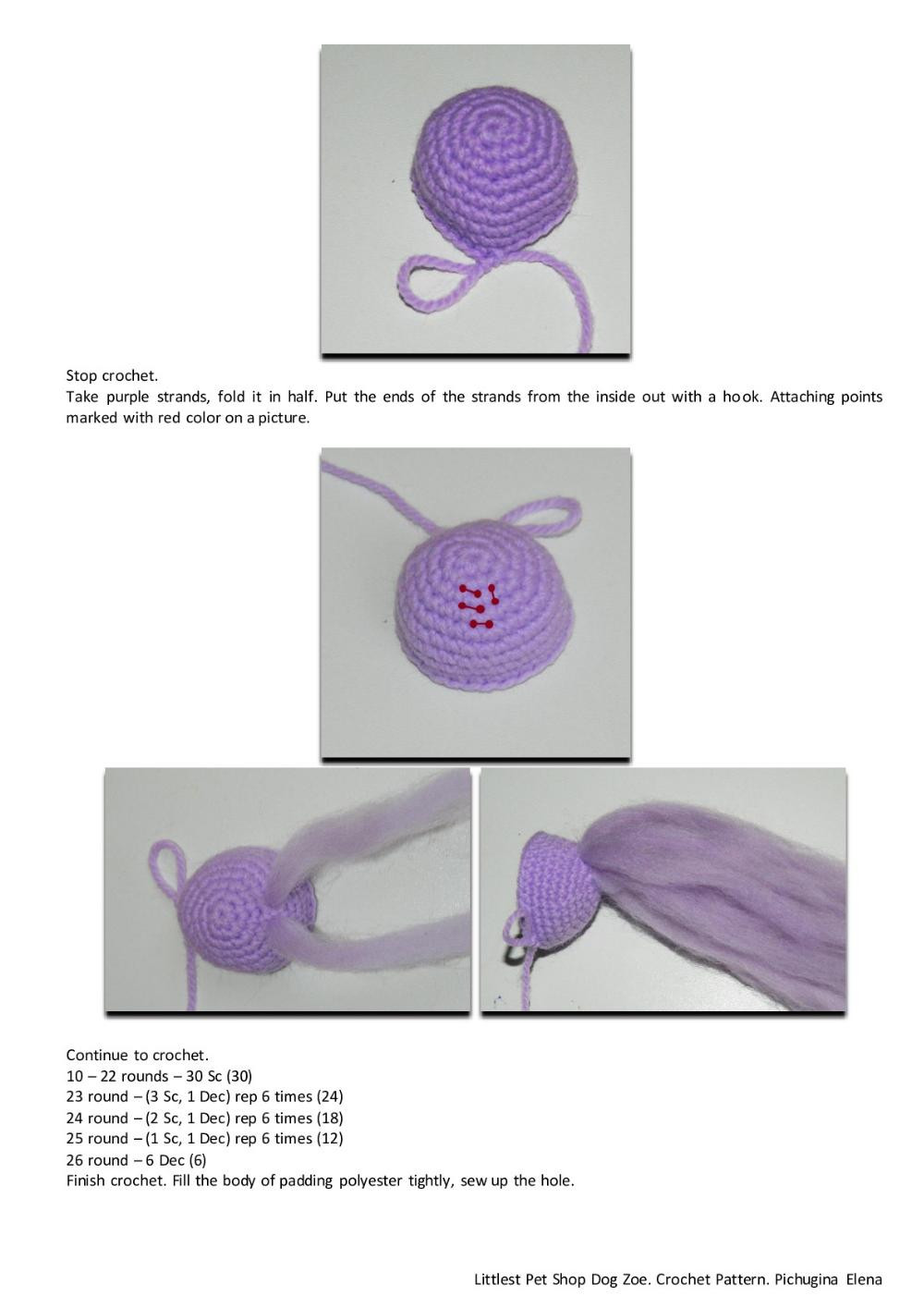 Littlest Pet Shop Purple Dog Zoe. Crochet Pattern