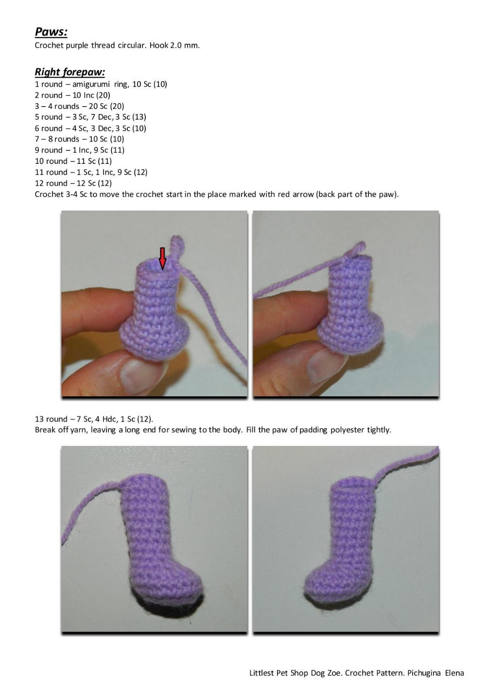 Littlest Pet Shop Purple Dog Zoe. Crochet Pattern