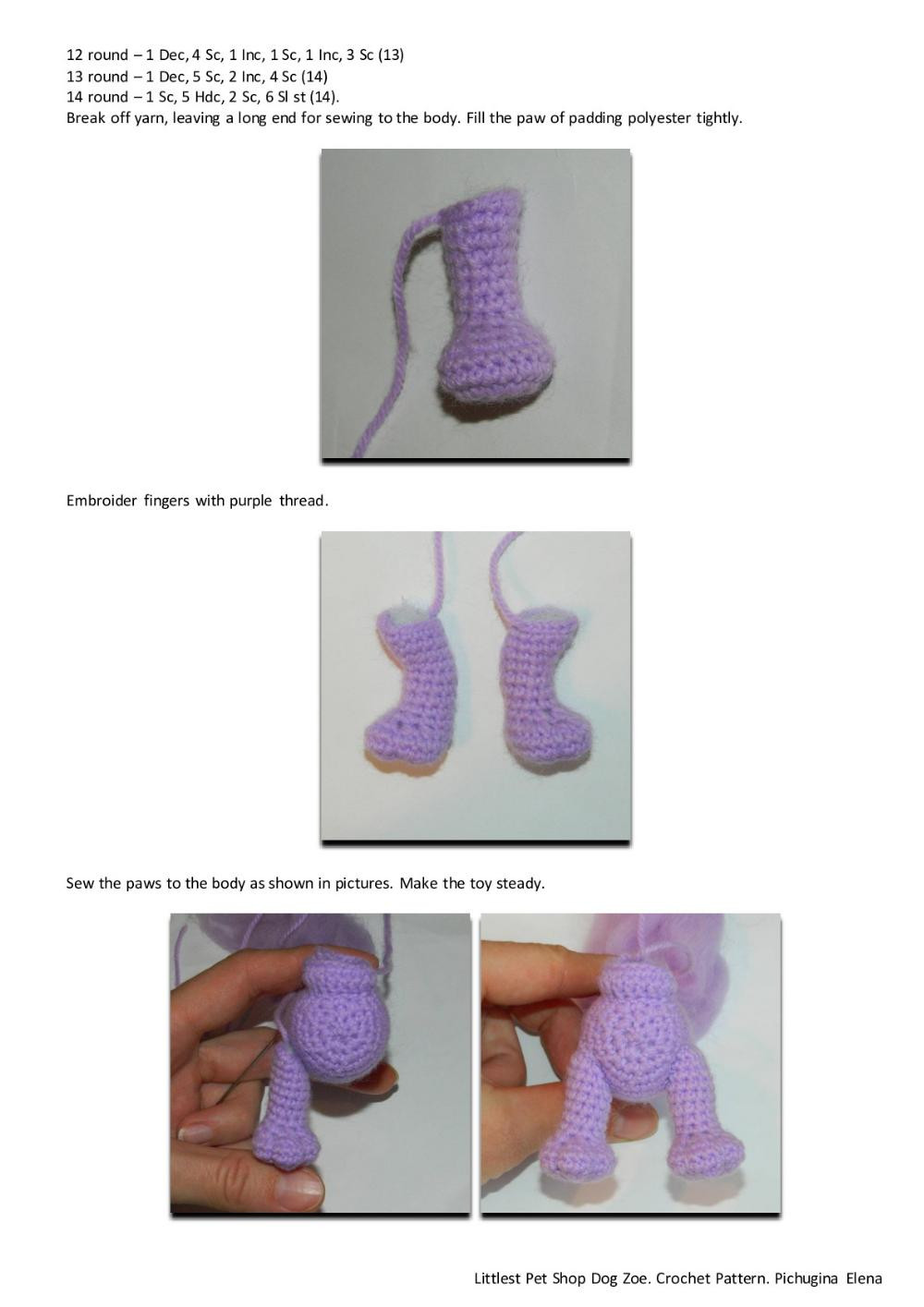 Littlest Pet Shop Purple Dog Zoe. Crochet Pattern