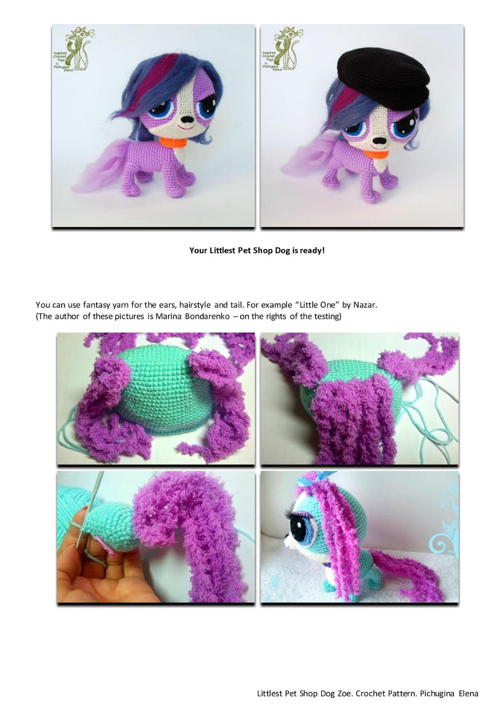 Littlest Pet Shop Purple Dog Zoe. Crochet Pattern