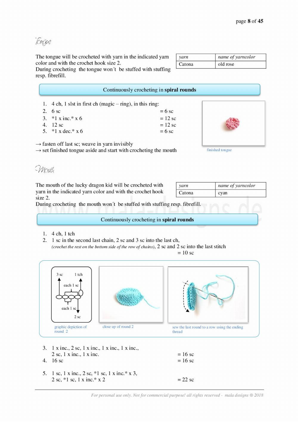 lucky dragon kid crochet pattern