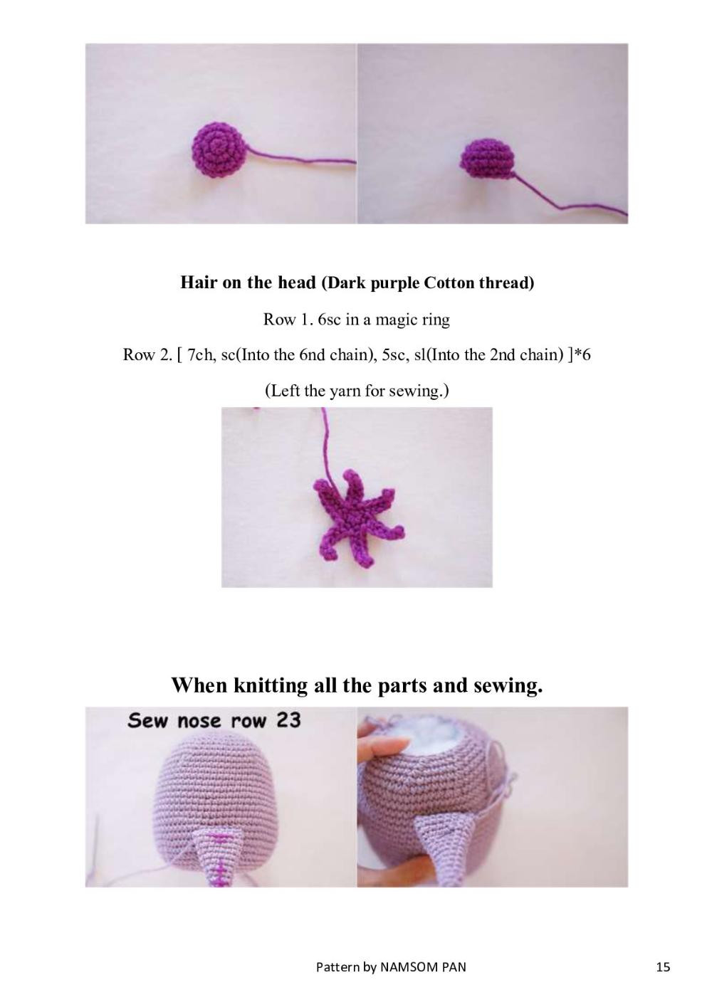 Lumpy elephant crochet pattern