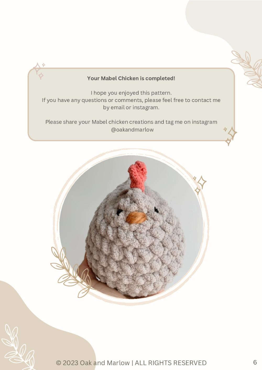 Mabel Chicken crochet pattern