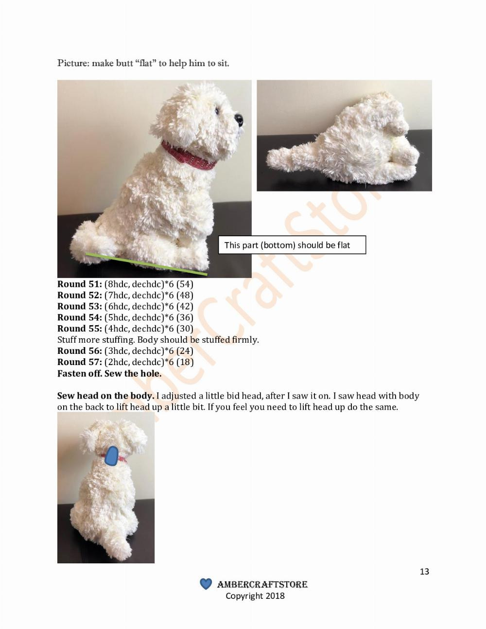 Maltese Dog Crochet PATTERN