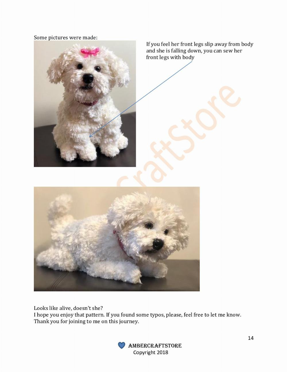 Maltese Dog Crochet PATTERN