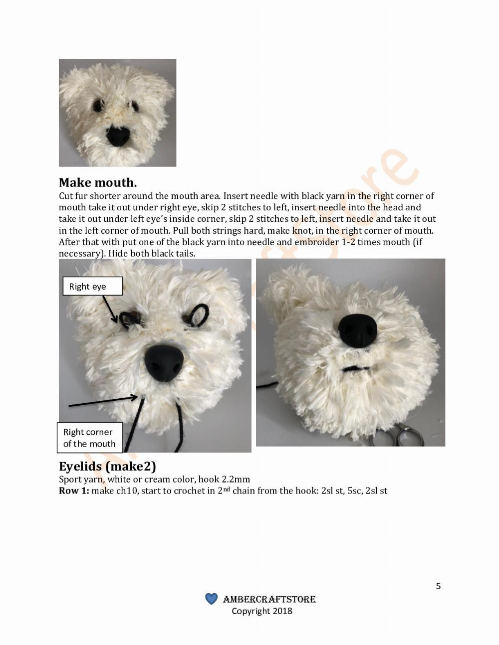 Maltese Dog Crochet PATTERN