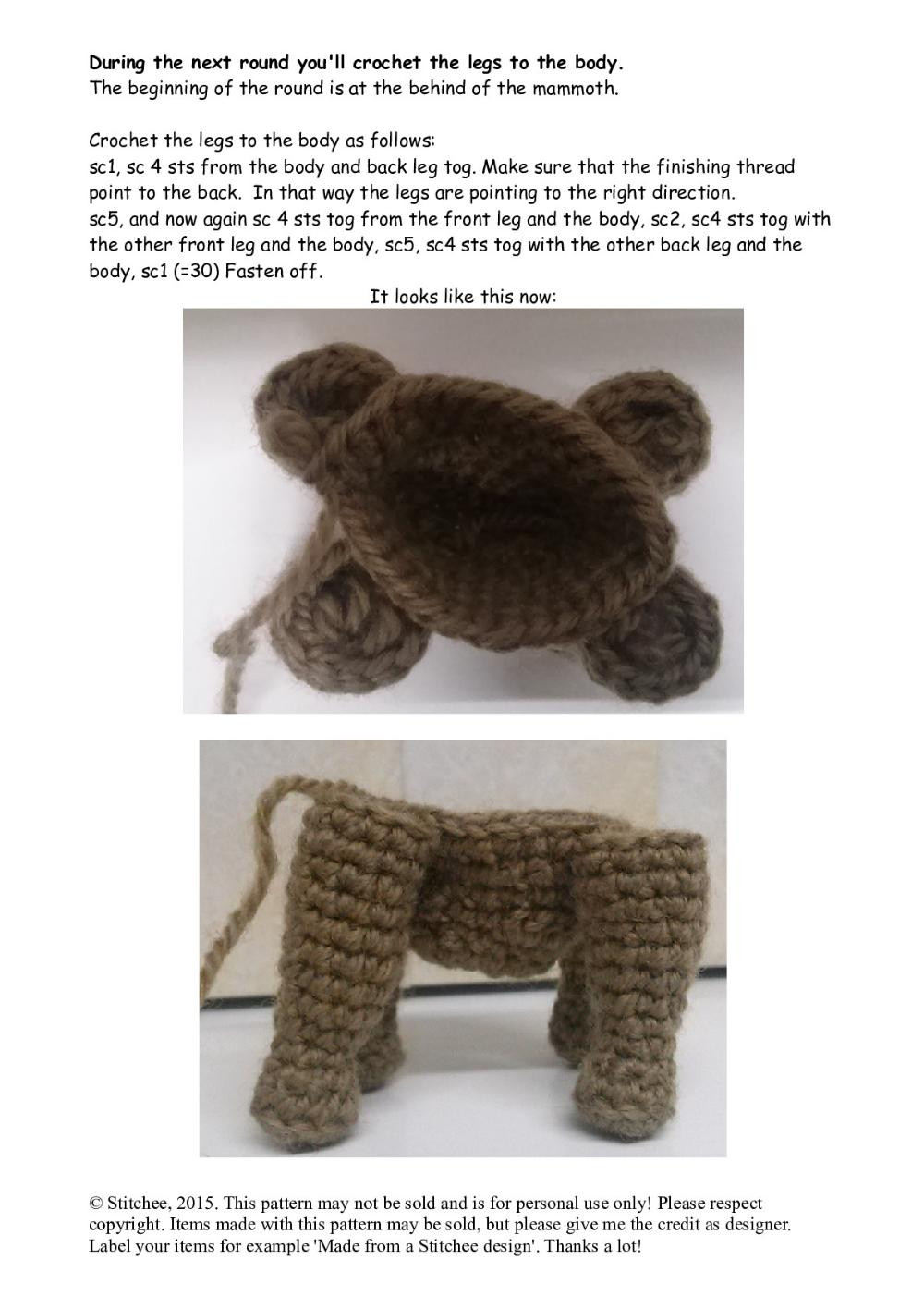 Mammoth 'Mimi' crochet pattern