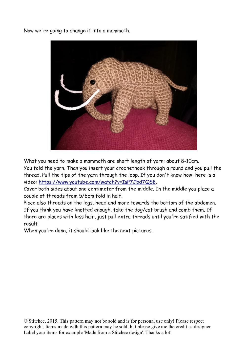 Mammoth 'Mimi' crochet pattern