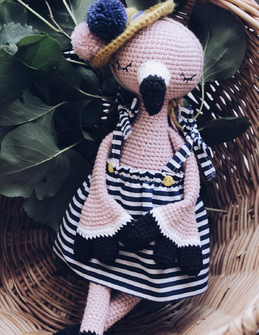 mary flamingo doll crochet pattern