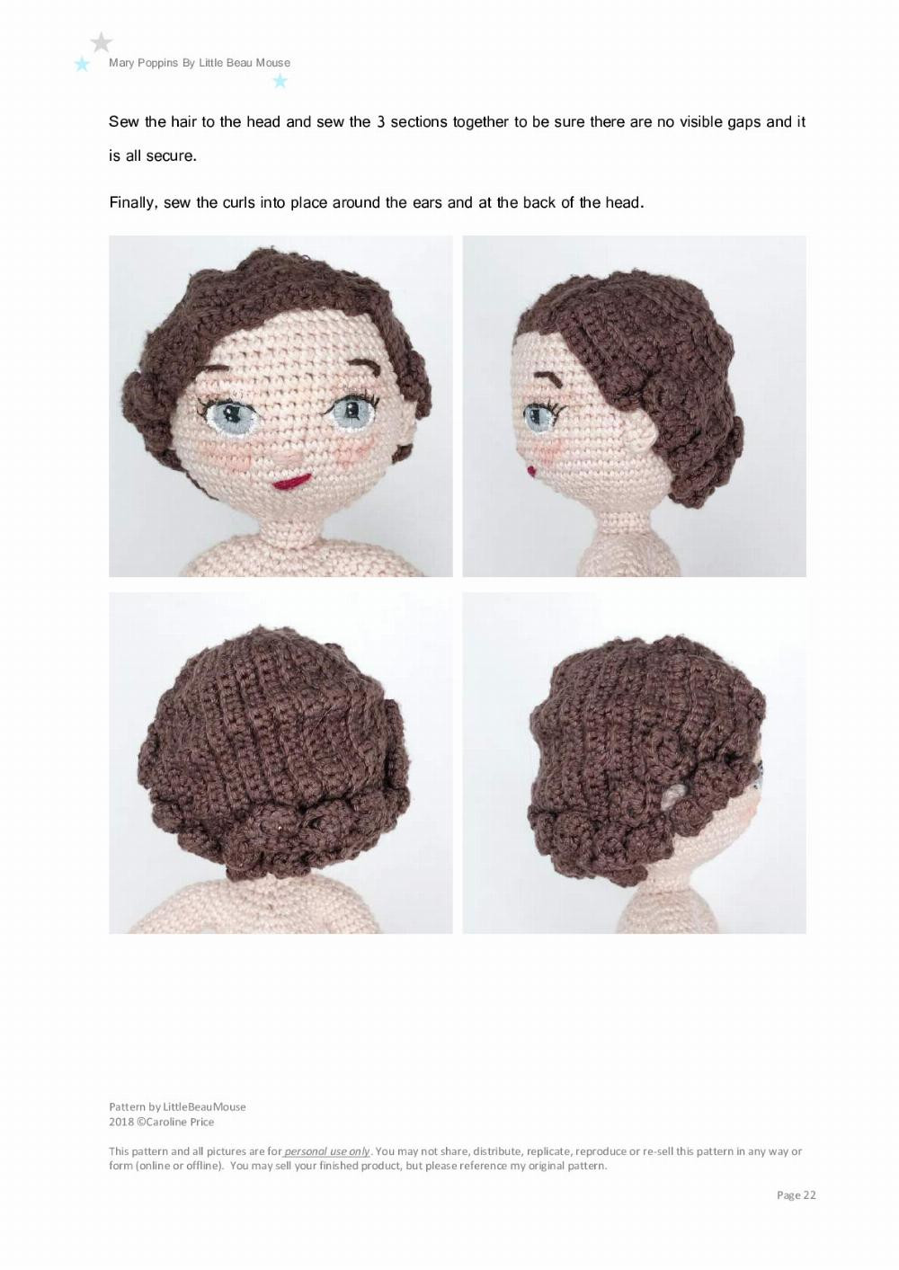 Mary Poppins doll crochet pattern