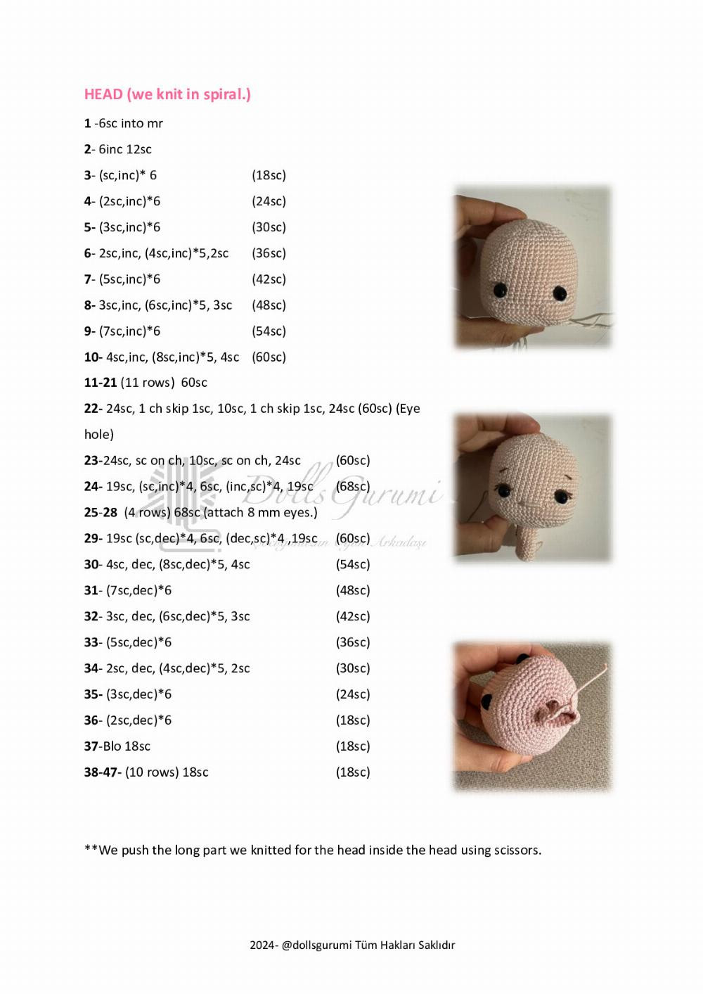 mercan doll amigurumi making pattern