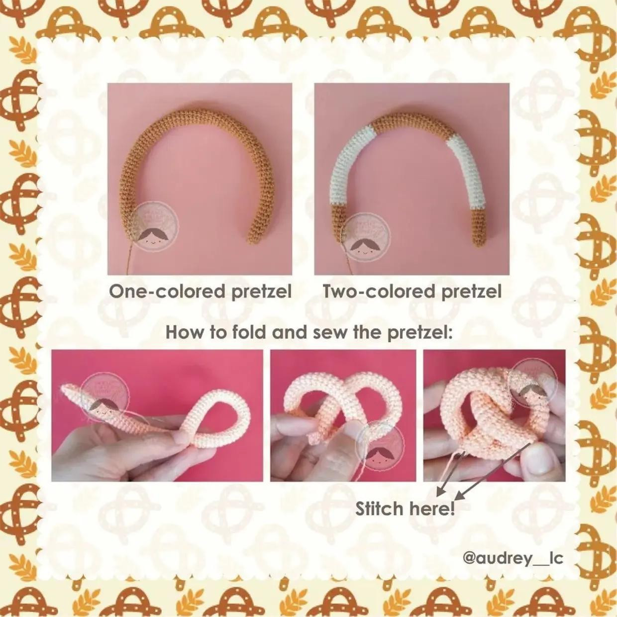 mini pretzels free crochet pattern