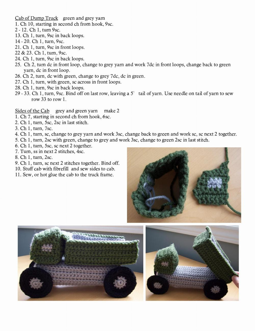 monster trucks crochet pattern