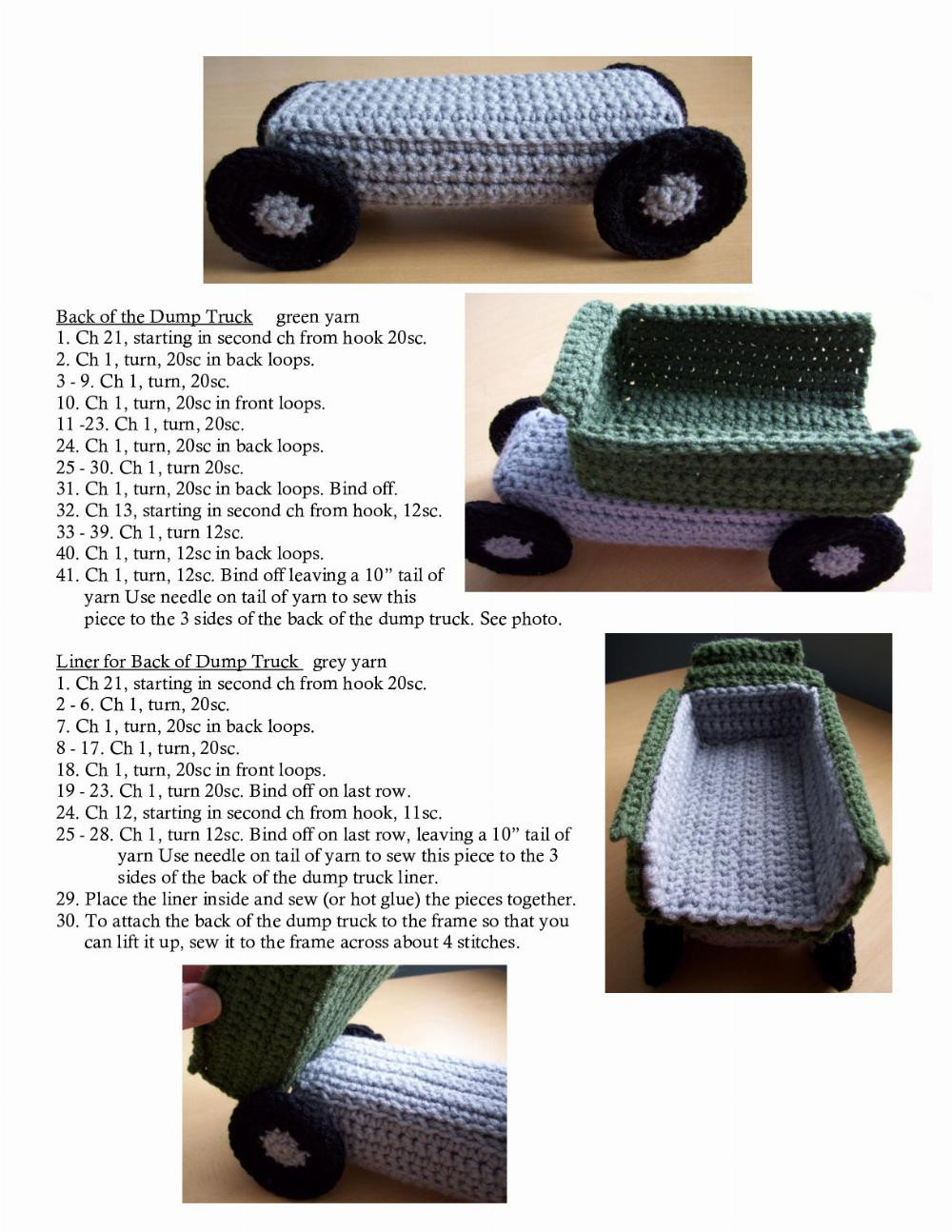 monster trucks crochet pattern