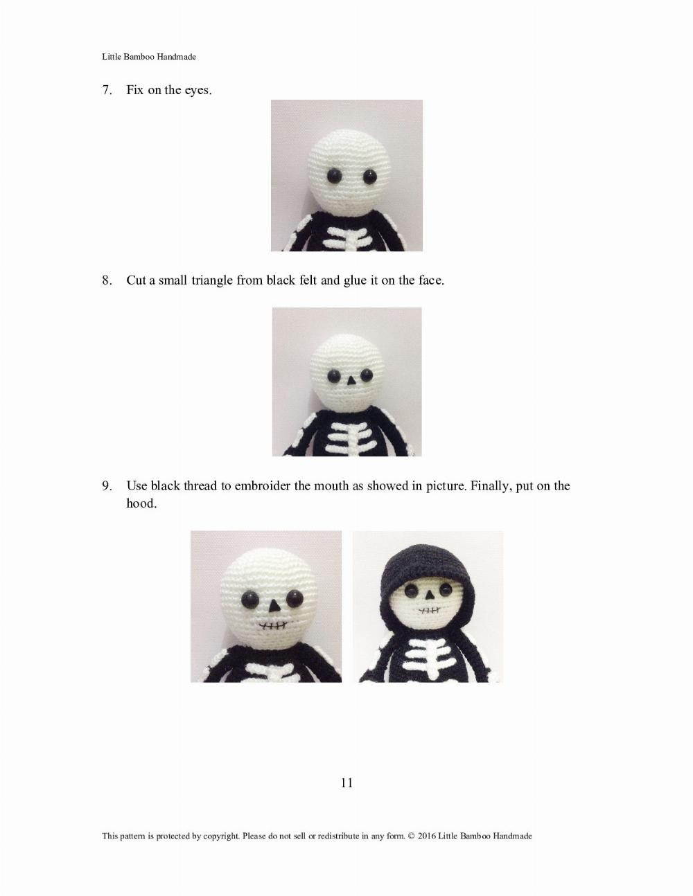 Mr. Skeleton Amigurumi Crochet Pattern