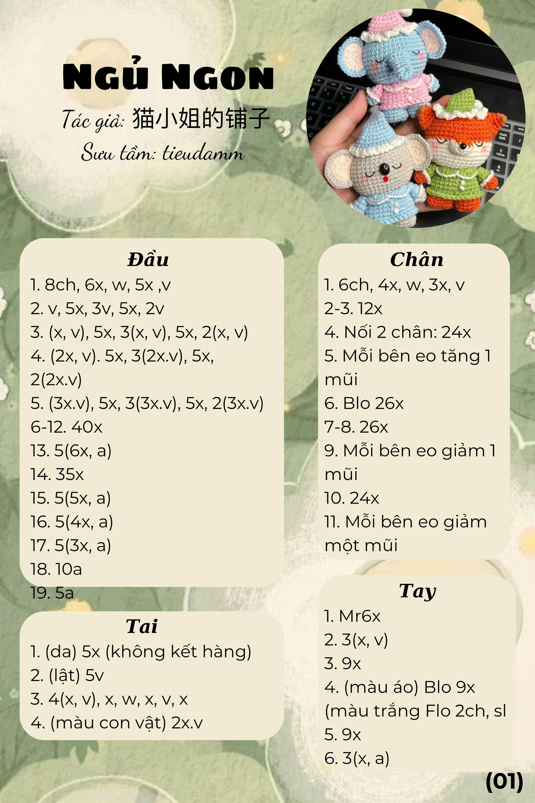 ngủ ngon, voi gấu, cáo đang ngủ