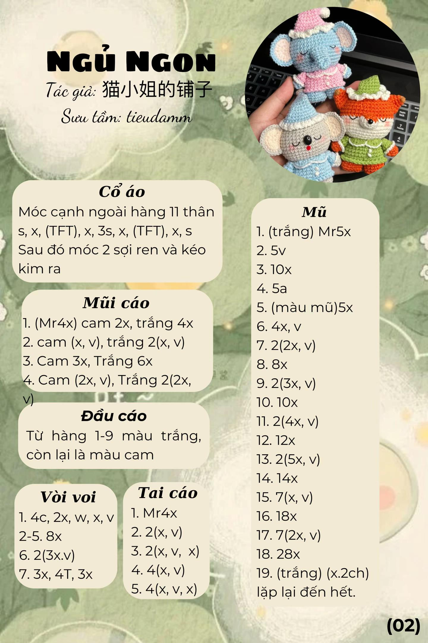 ngủ ngon, voi gấu, cáo đang ngủ