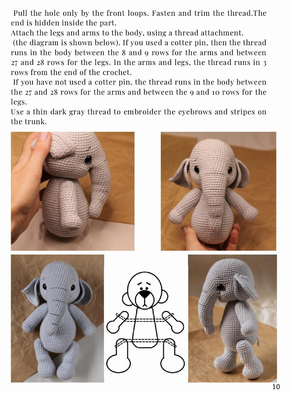 OLIVER THE ELEPHANT crochet pattern