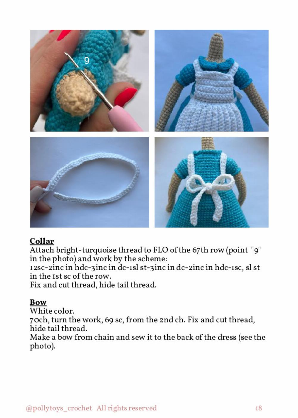 PATTERN CROCHET DOLL ALICE AND WHITE RABBIT