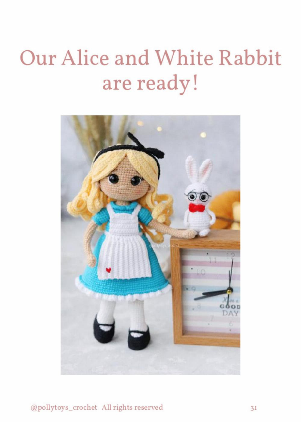 PATTERN CROCHET DOLL ALICE AND WHITE RABBIT