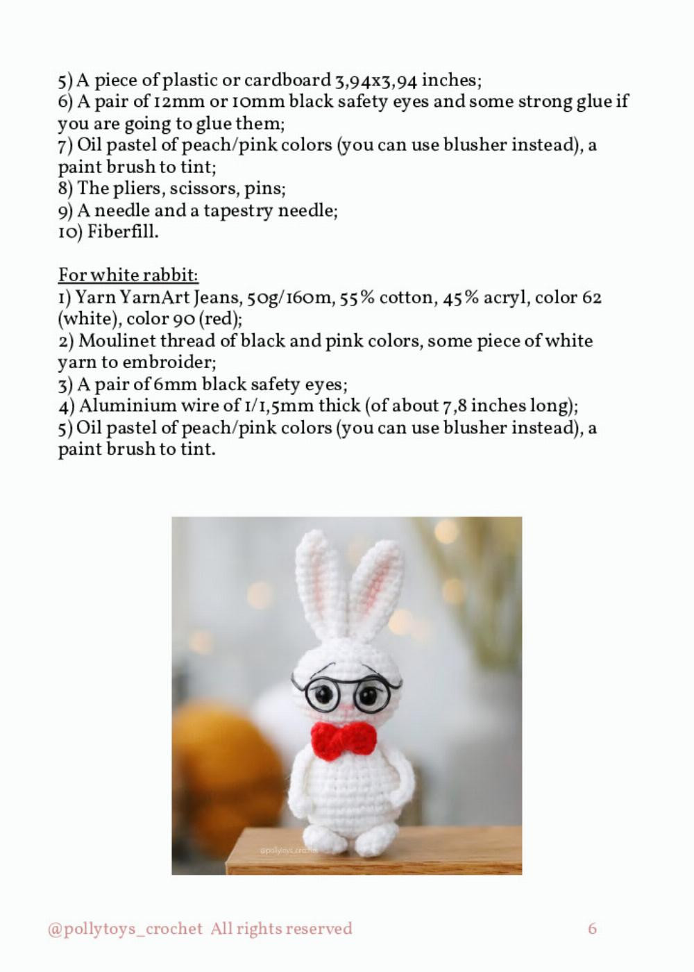 PATTERN CROCHET DOLL ALICE AND WHITE RABBIT