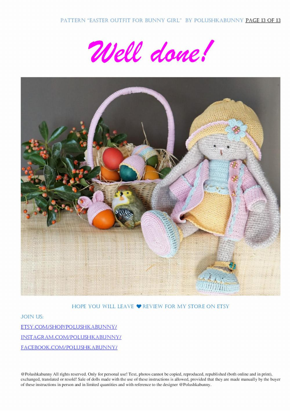 Pattern Spring bunny Outfit