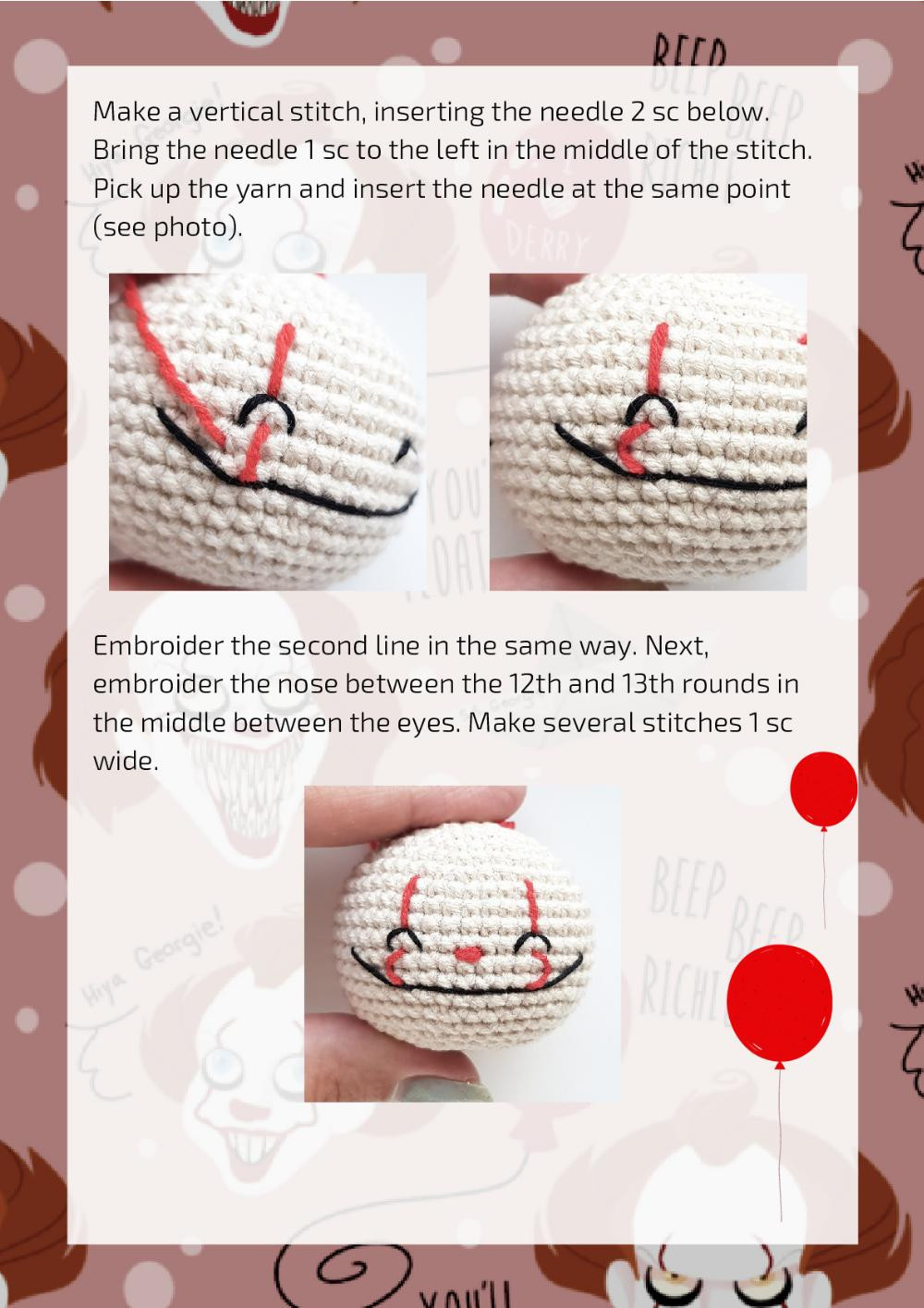 PENNYWISE doll Crochet Pattern