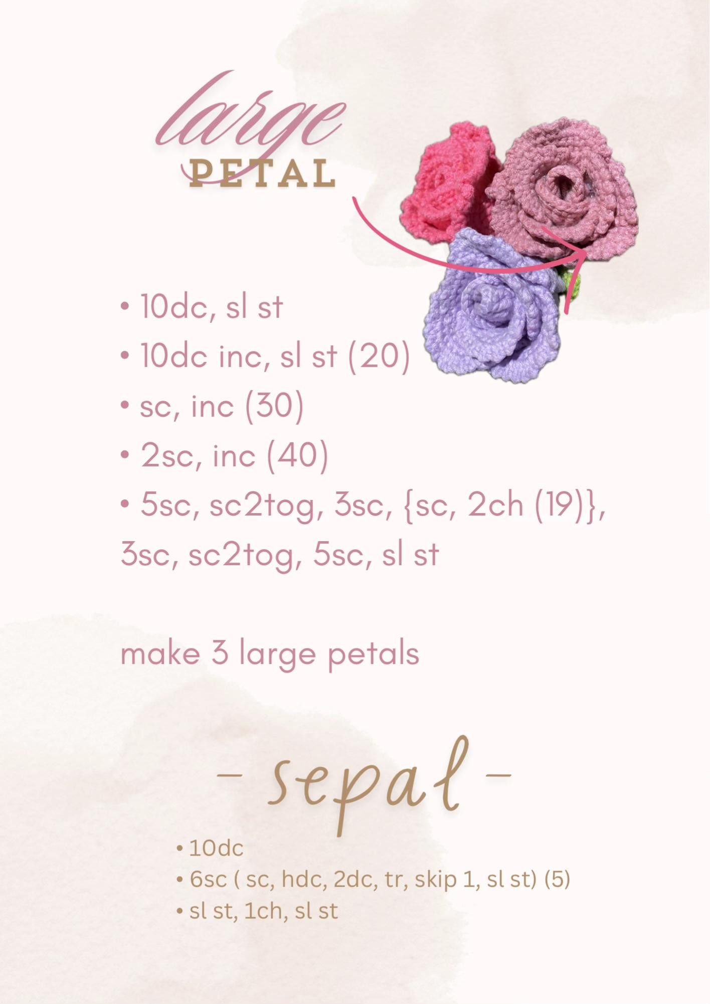 petaled rose crochet pattern