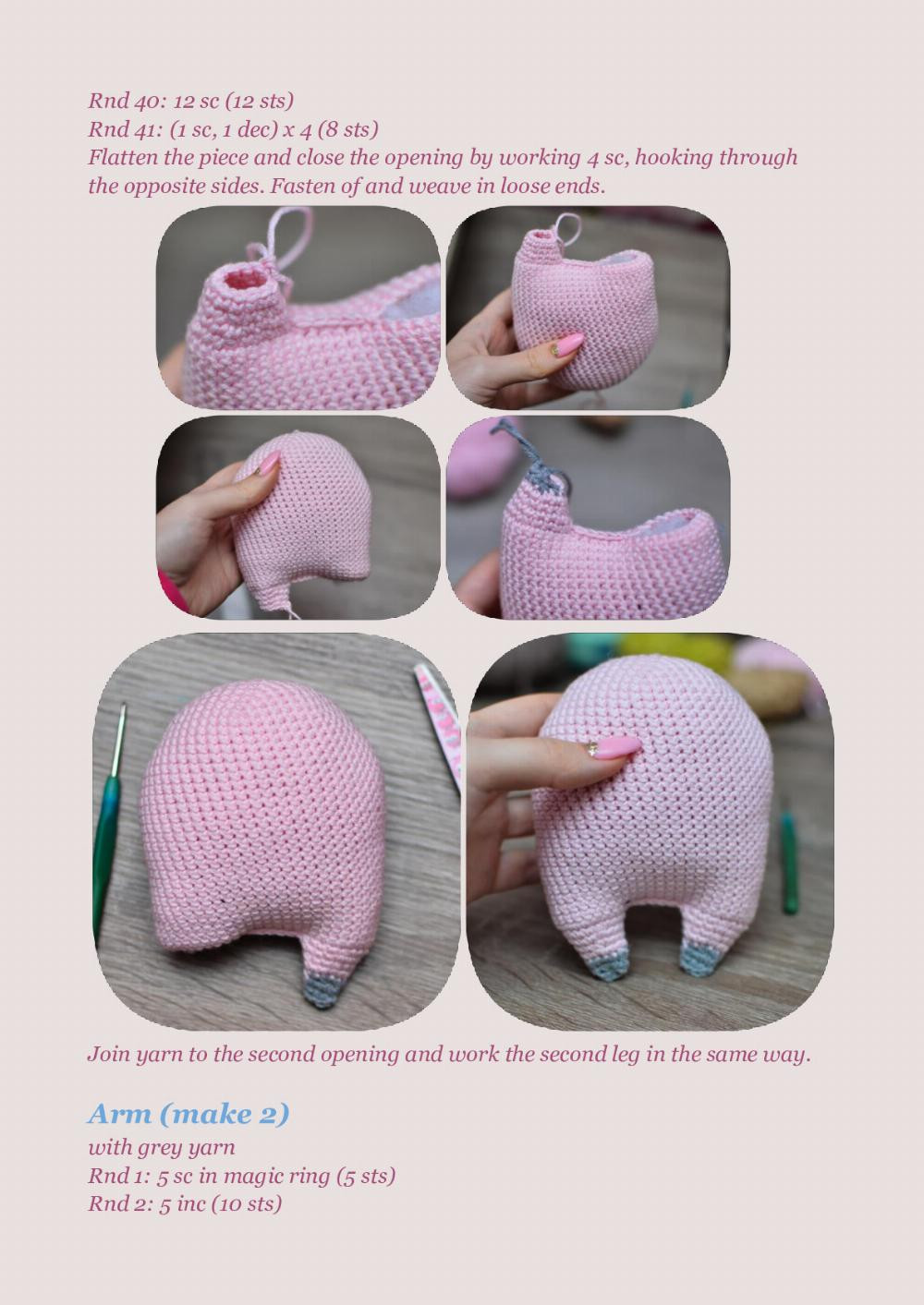 pink Pig crochet pattern amigurumi