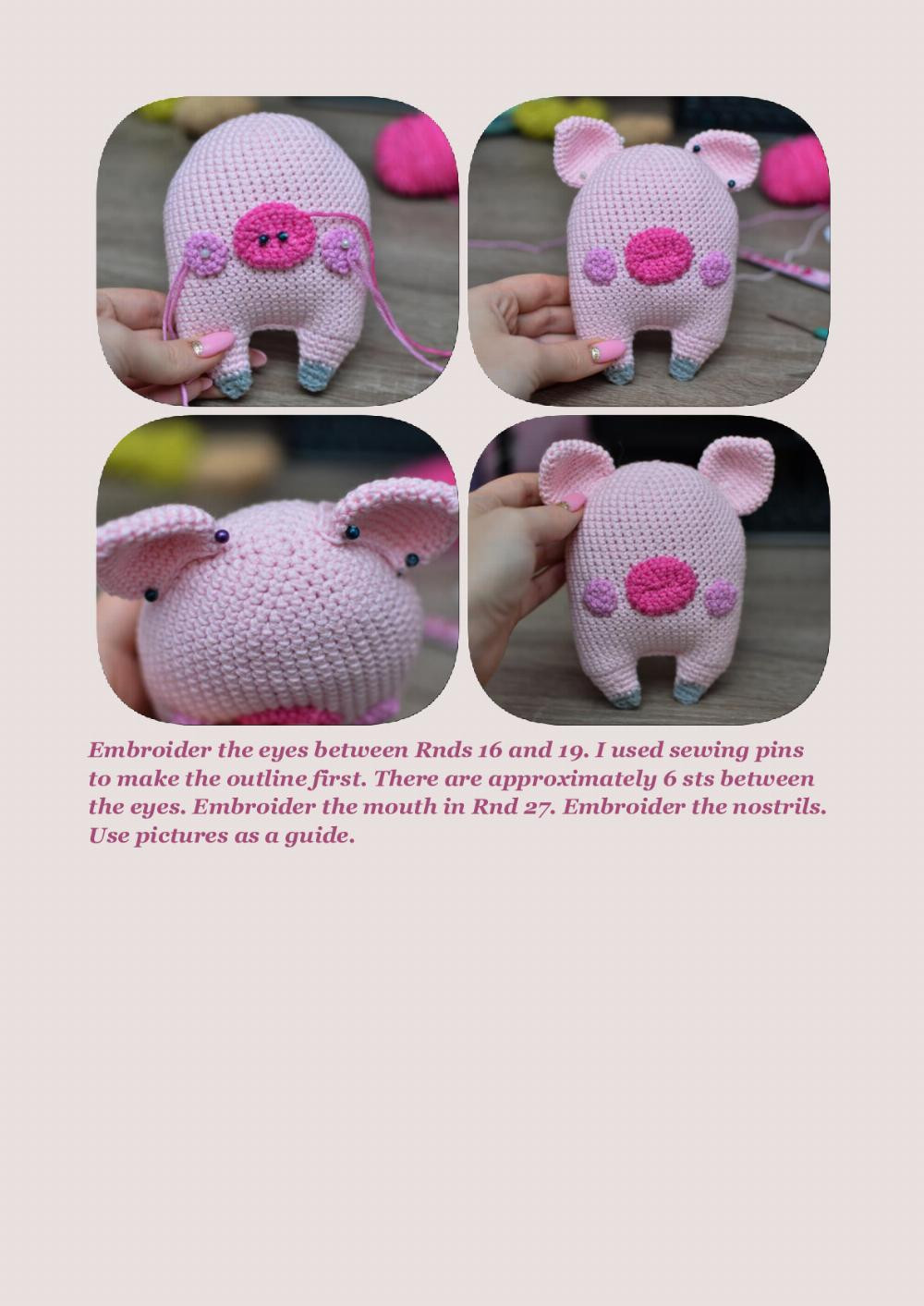 pink Pig crochet pattern amigurumi