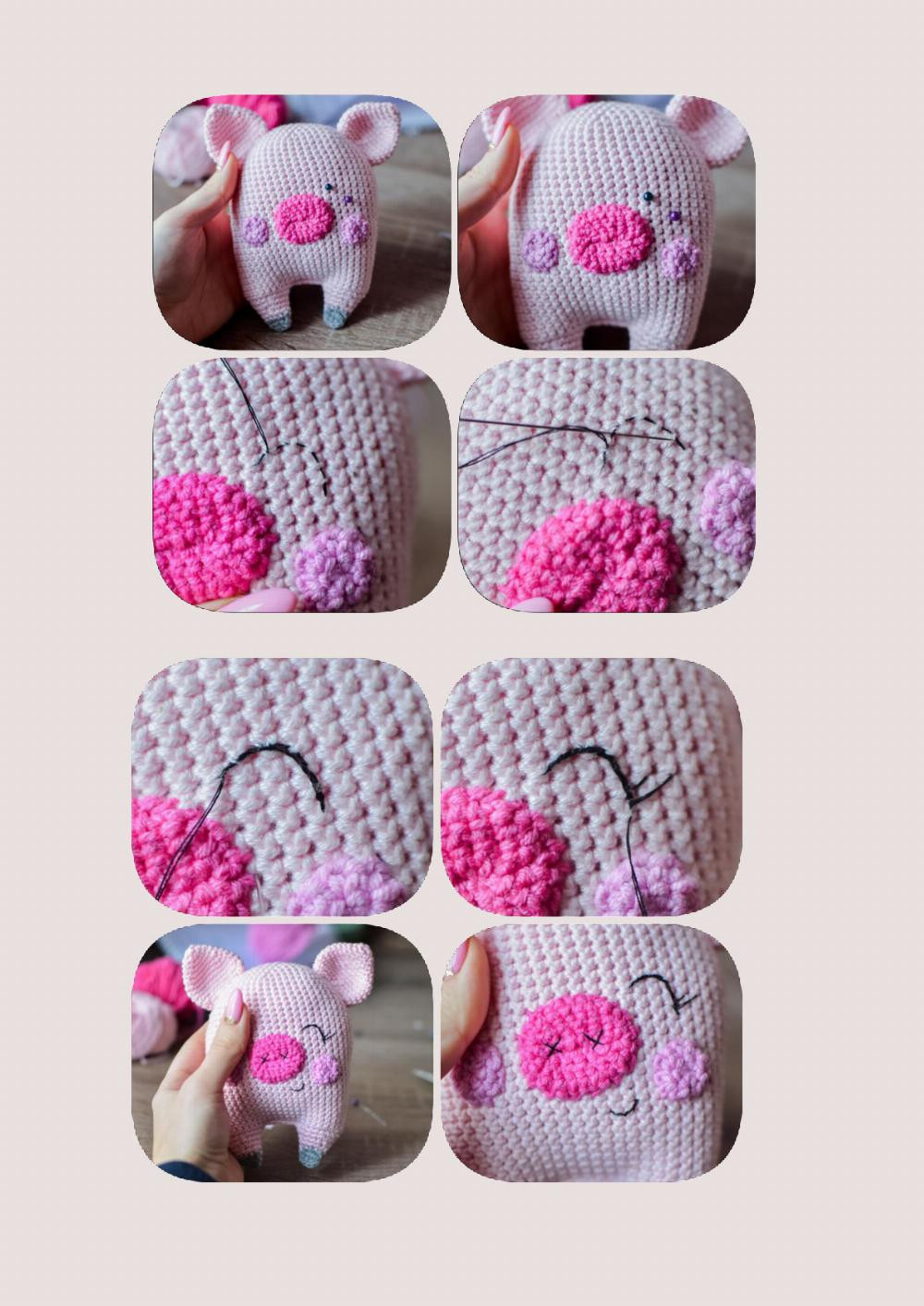 pink Pig crochet pattern amigurumi