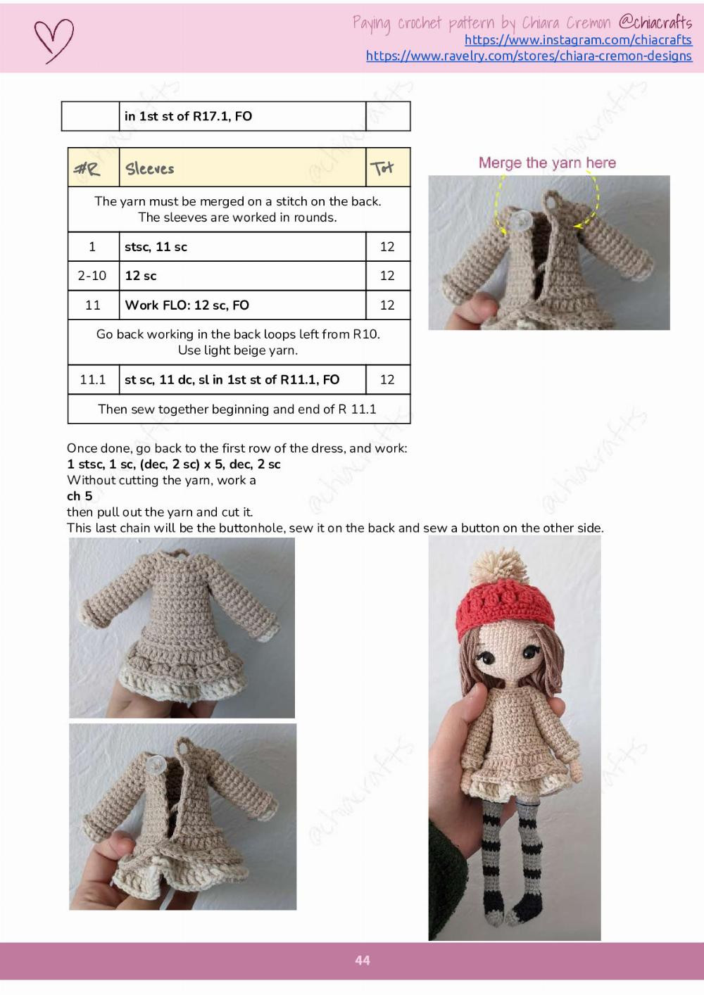 pupetta crochet pattern girl doll