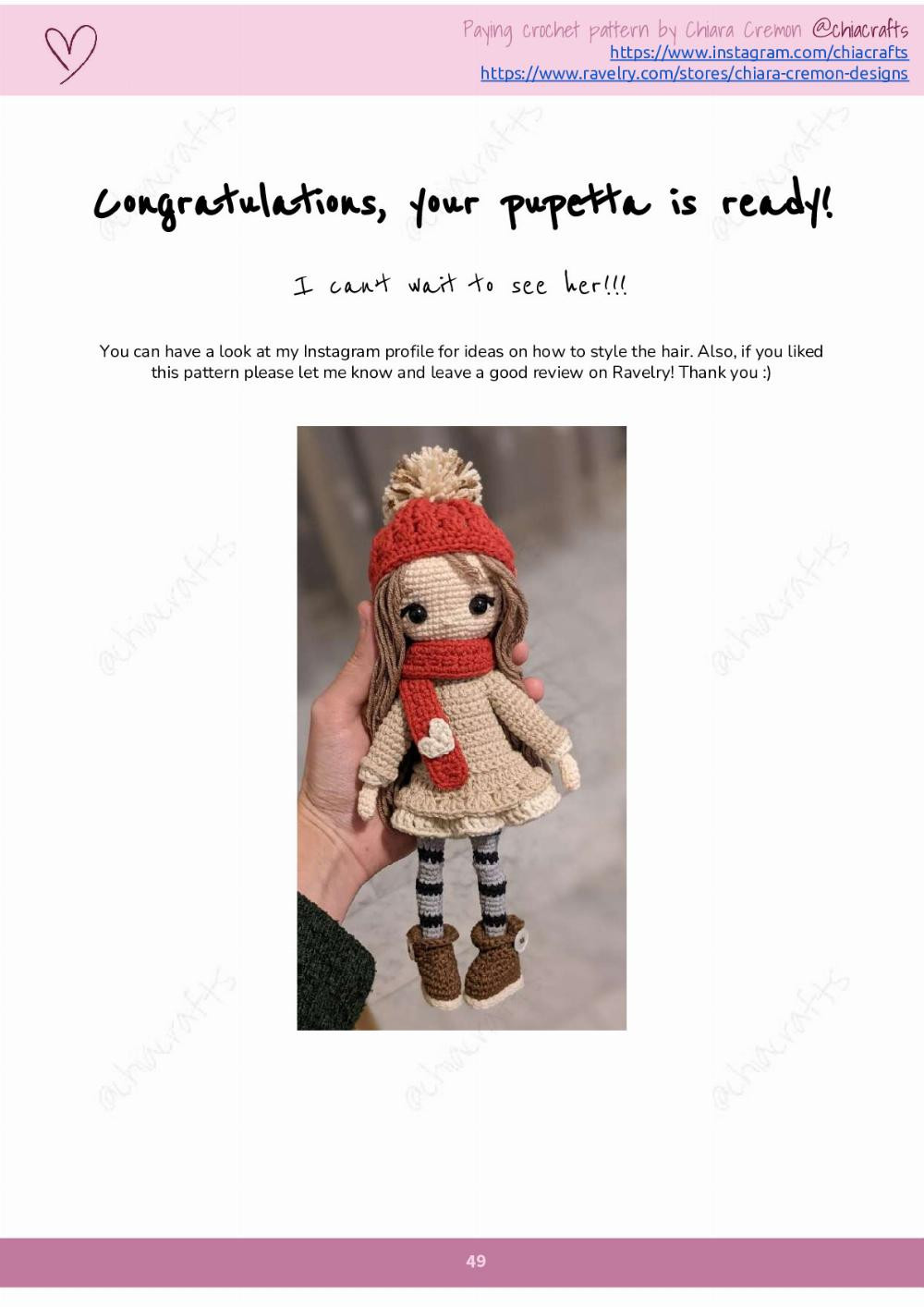 pupetta crochet pattern girl doll