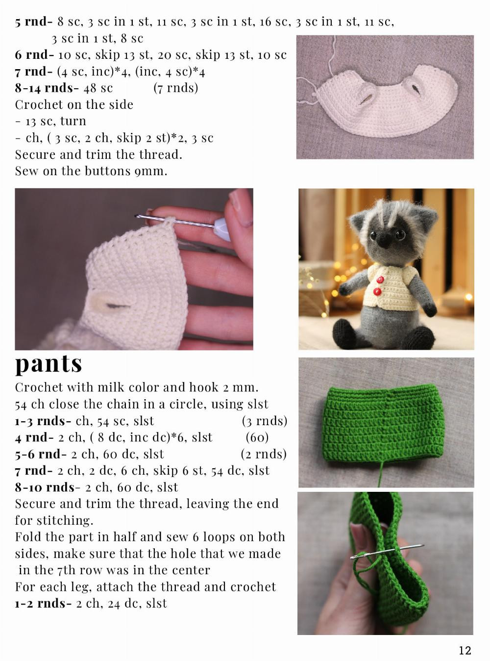 RACCOON CHARLIE crochet pattern