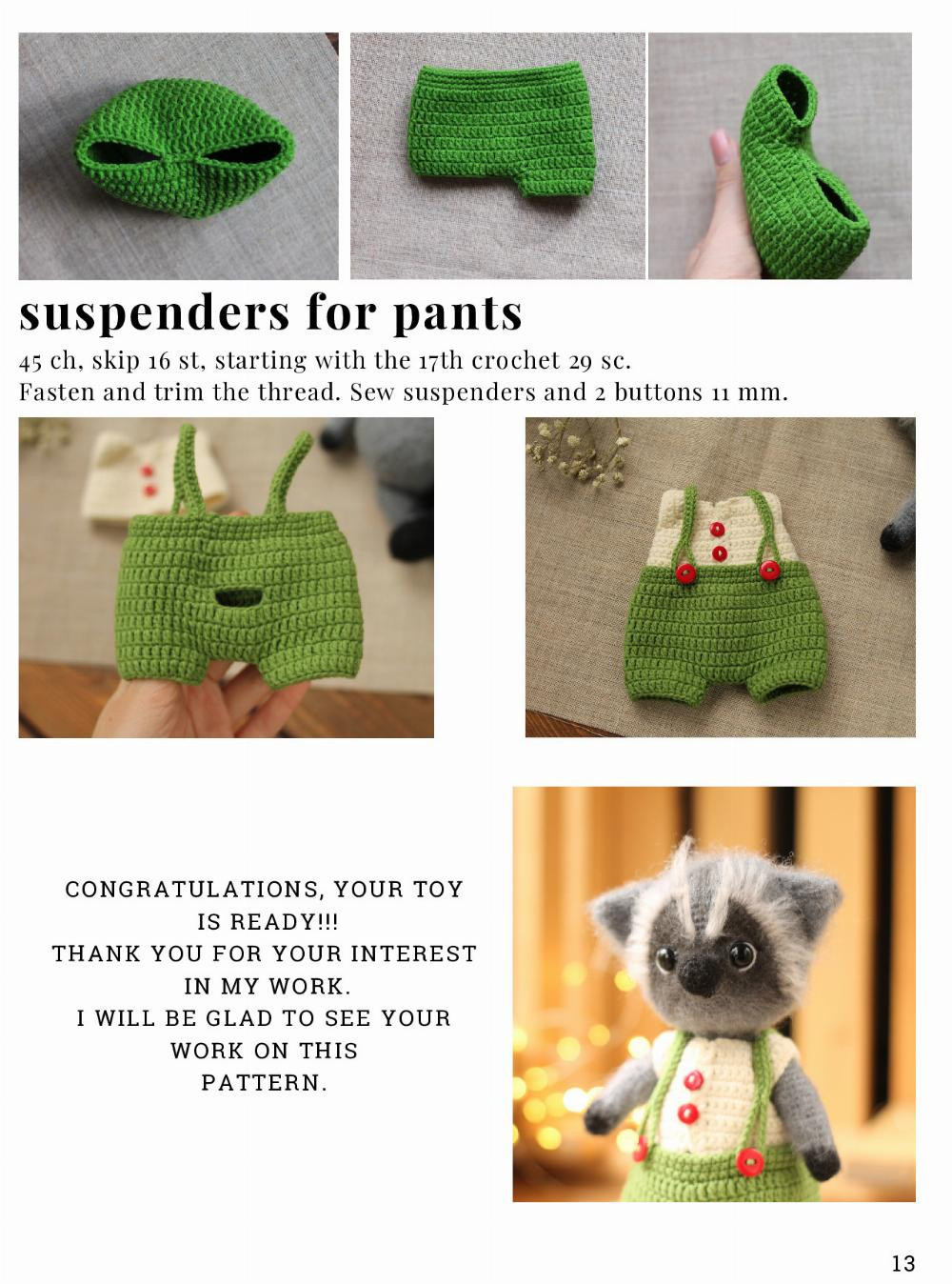 RACCOON CHARLIE crochet pattern