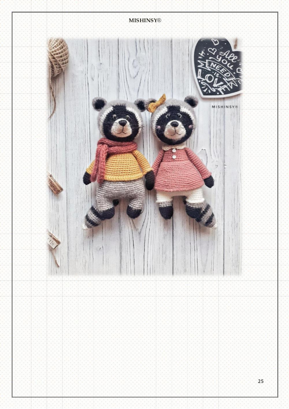 Raccoons Pascal and Mia crochet pattern