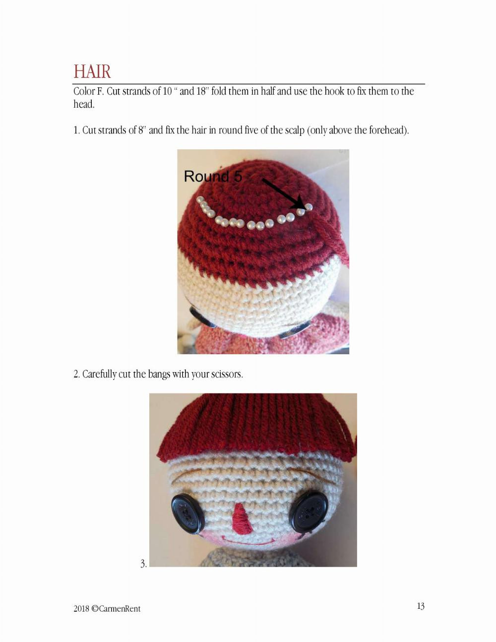 Raggedy Ann doll crochet pattern