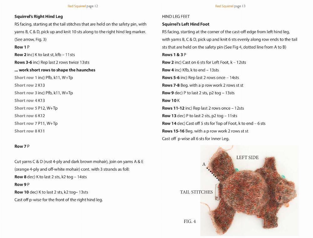 RED SQUIRREL knitting pattern