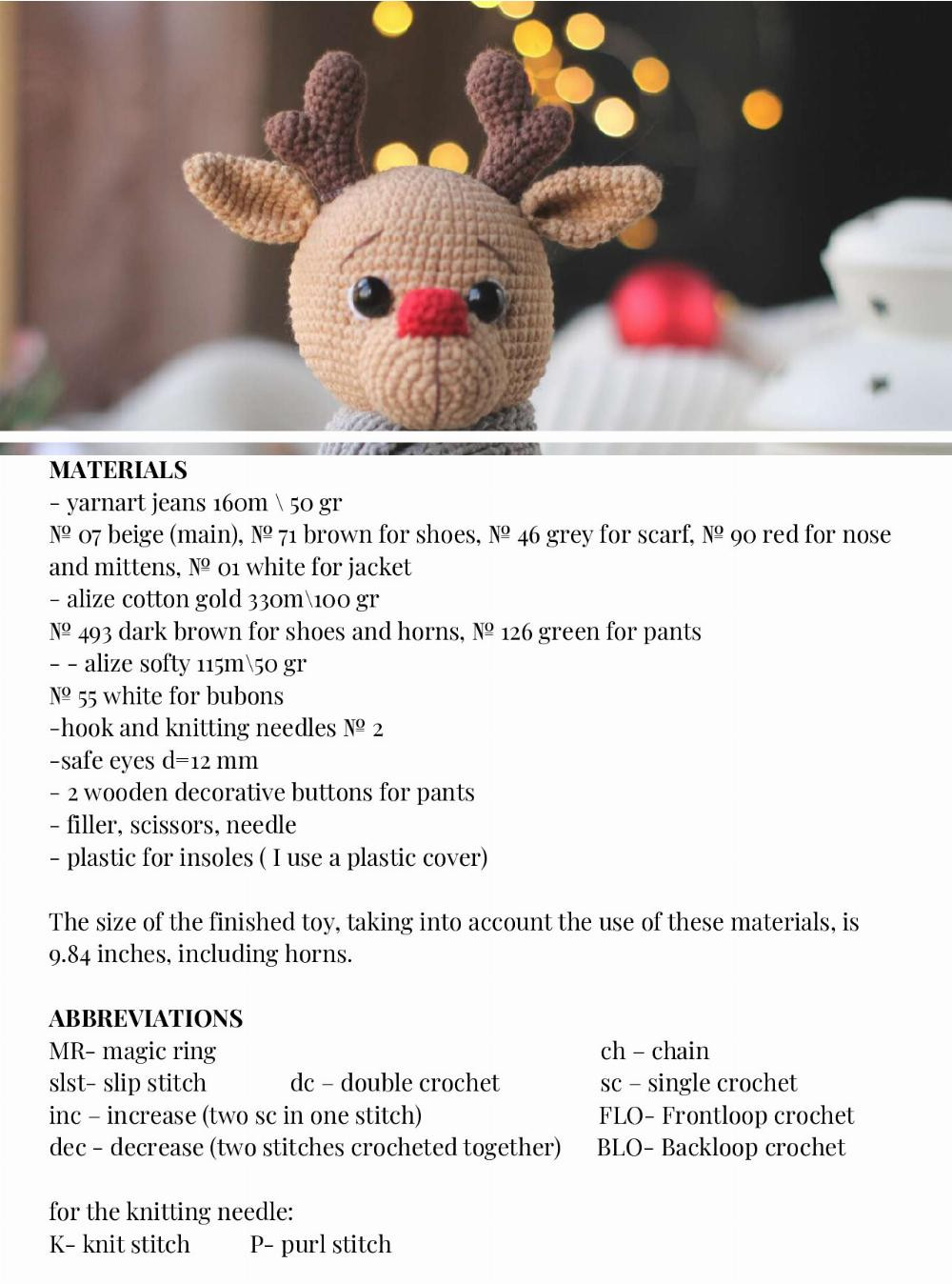 REINDEER RANDDOLPH crochet pattern